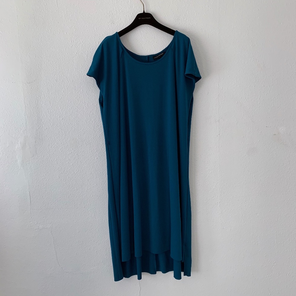 Lane Bryant paneled high slow teal shift dress